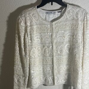 Scala Ivory Embroidered Jacket